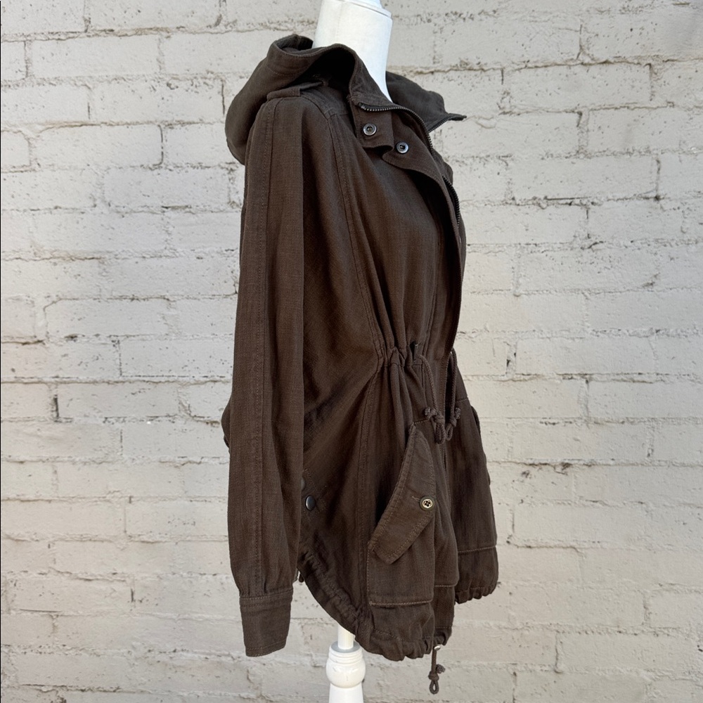 Free People Utility Jacket Faded Olive Brown Size S - Picture 2 of 14